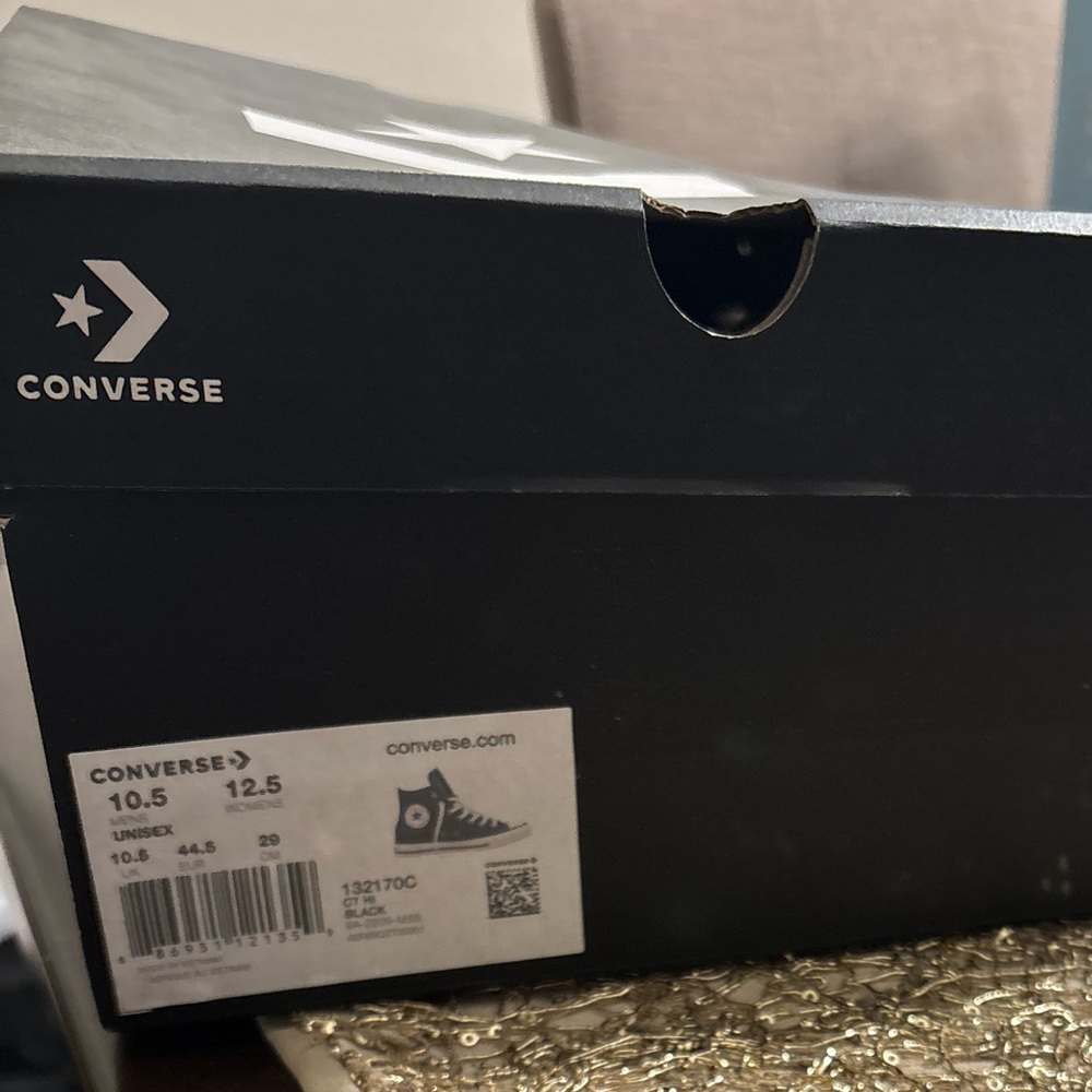 Black Converse Leather Hi-Tops